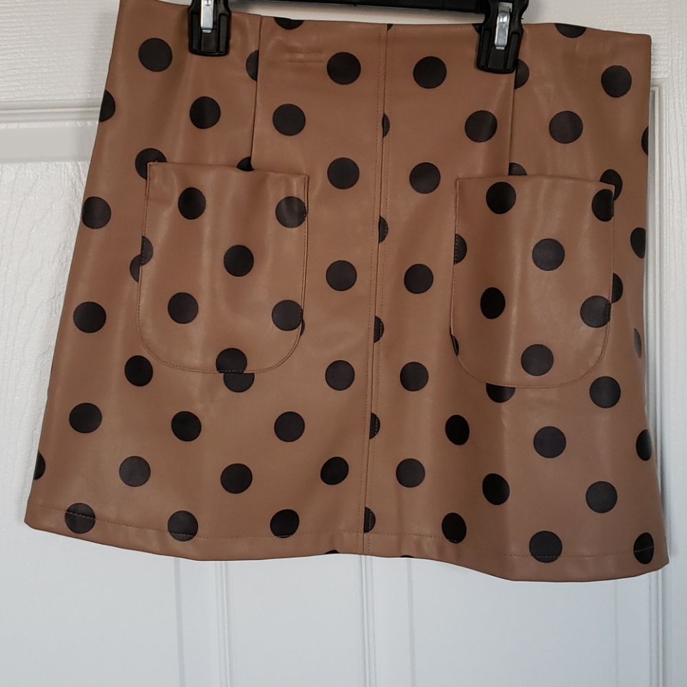 Leather mini skirt